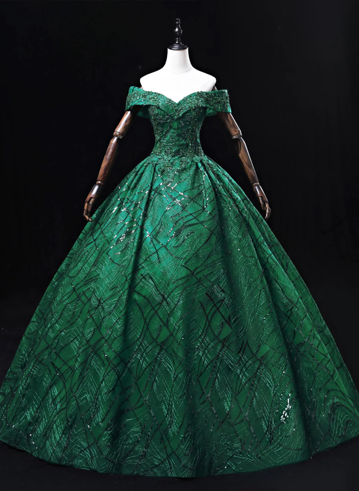 Ball Gown Sweetheart Tulle Floor Length Party Dress, Green Long Prom Dress Formal Gown TP1146