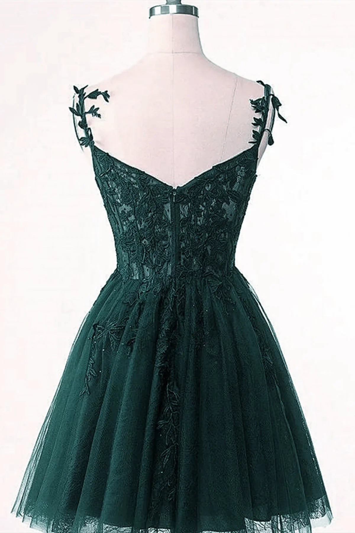 Green Tulle Short Party Dress Homecoming Dress, Green Tulle with Lace Prom Dress TP1218