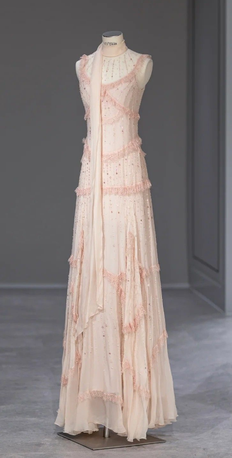 Pale Pink Spaghetti Straps Sleeveless Chiffon Irregular Hem Long Dresses TP1554