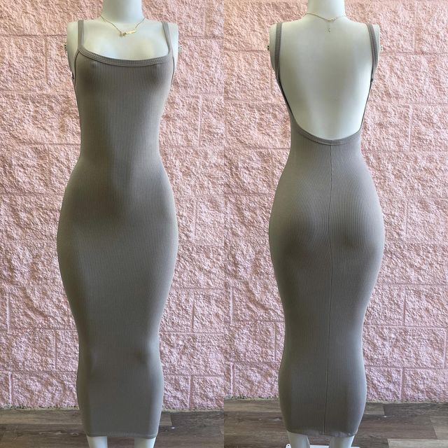 Sexy simple spaghetti strap sleeveless tight dress TP1824