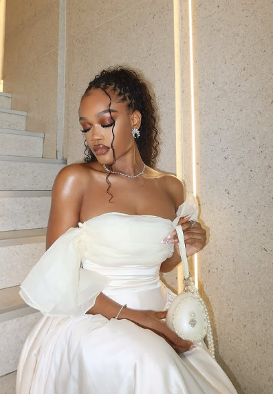 Chic Green A-Line Off-Shoulder Tulle Satin Ankle-Length Gown TP1898