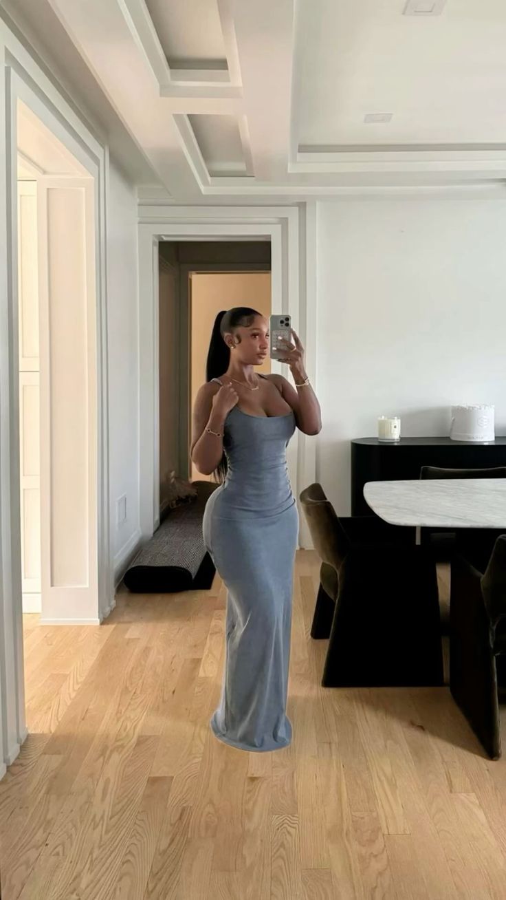 Simple Grey Mermaid Bodycon Strap Ball Gown Evening Dress TP1910