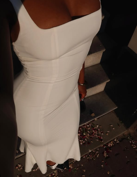 Simple White Mermaid Strap Formal Prom Dress Evening Gown TP1929