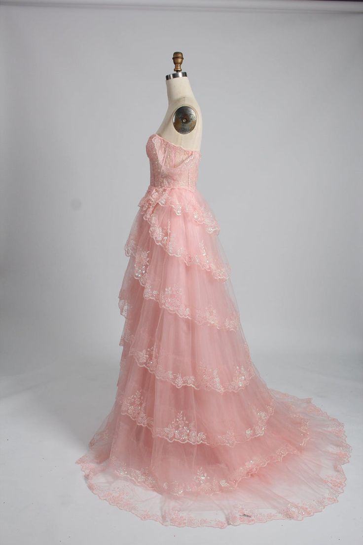 A-line pink off-the-shoulder sweetheart neckline tulle lace trim floor length formal prom dress evening gown TP1958
