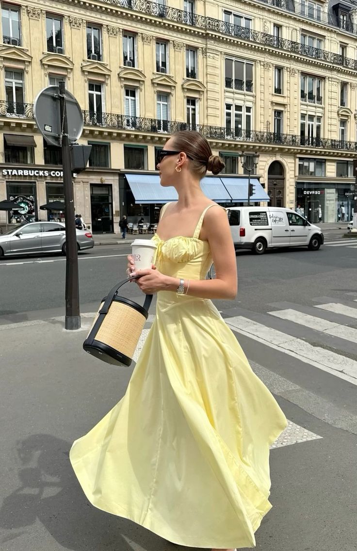 Chic Yellow A-line Strap Slit Ankle-Length Ball Gown TP1987