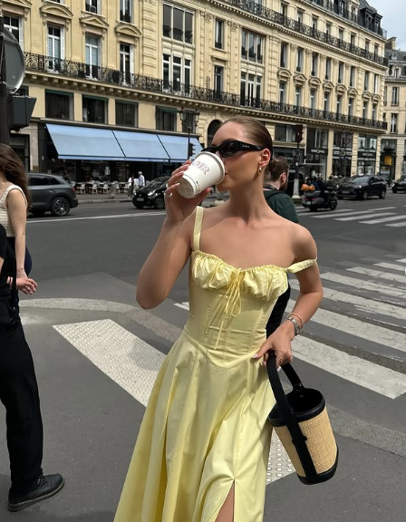 Chic Yellow A-line Strap Slit Ankle-Length Ball Gown TP1987