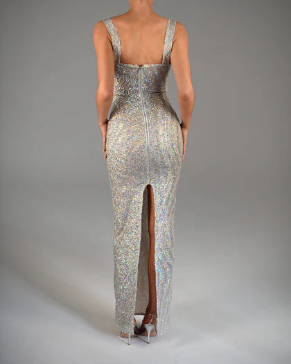 Sexy Champagne Mermaid Strap Sparkling Ball Gown Evening Dress TP1996
