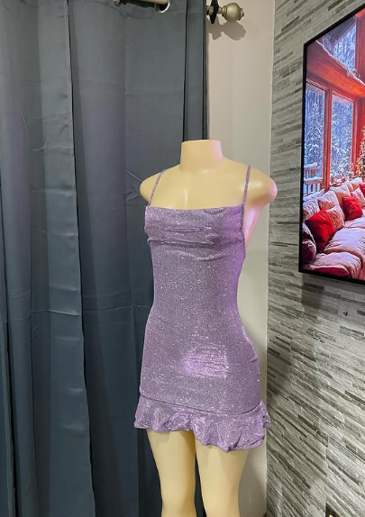 Sparkling Purple Strap Short Homecoming Dress TP2029