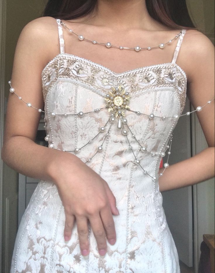 Vintage Ivory Mermaid Spaghetti Strap Pearl Lace Ankle-Length Ball Gown Evening Dress TP2039