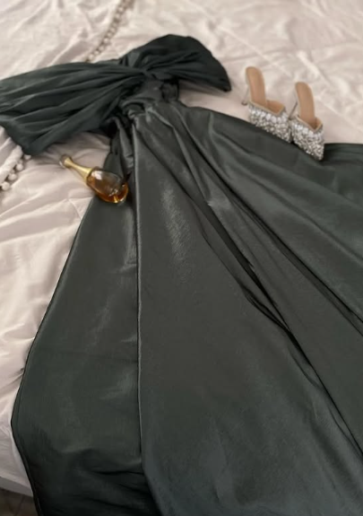 Elegant Grey A-line Off-shoulder Simple Ball Gown Evening Dress TP2046