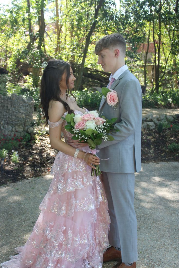 Elegant Pink A-line Strap Slit Layered Shiny Ball Gown Evening Dress TP2058