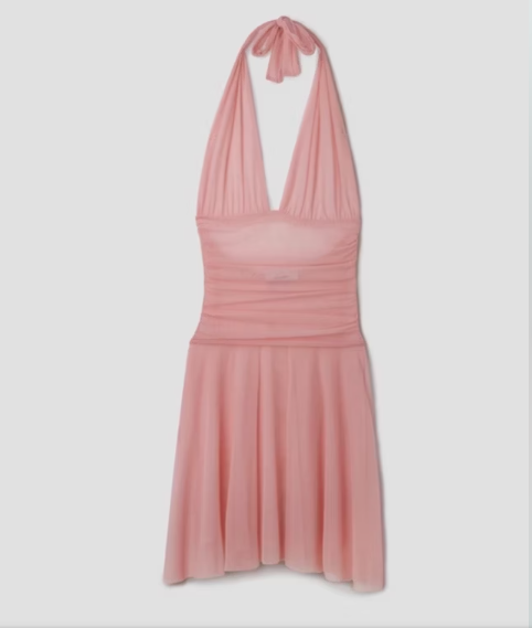 Charming Pink A-line Halter Neck Tulle Short Party Dress Prom Gown TP2109