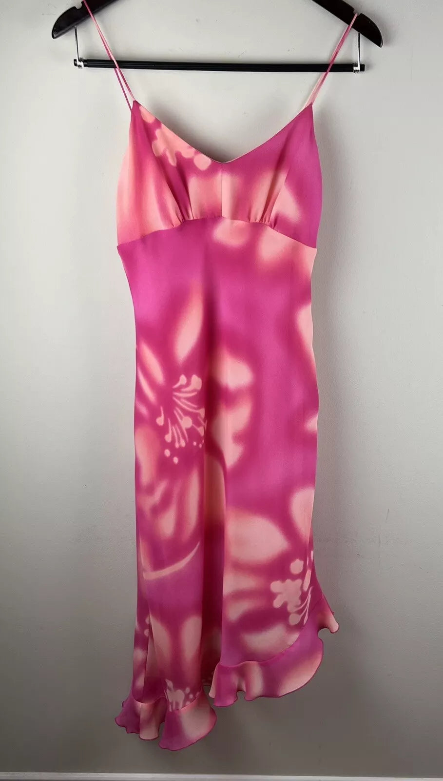 Vintage Pink Floral Ruffle Strap Short Ball Gown Evening Dress TP2211