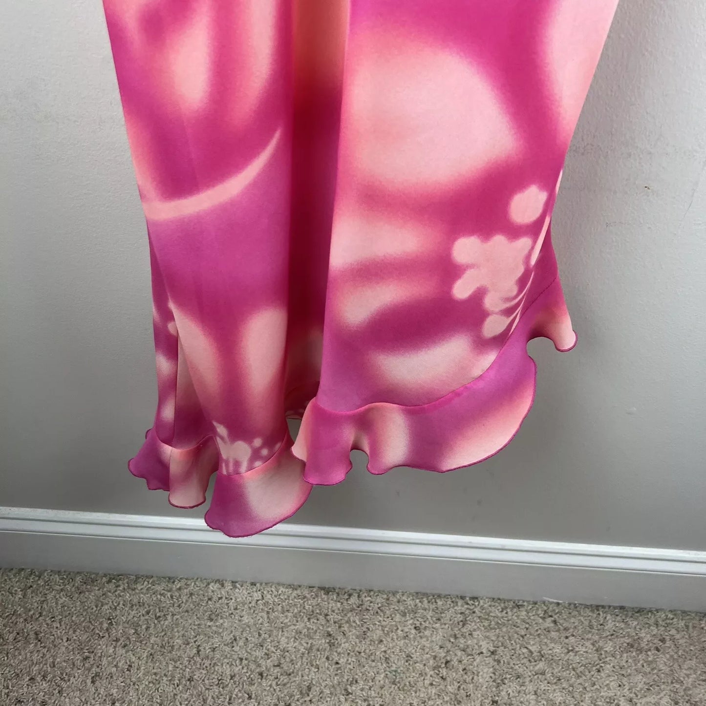 Vintage Pink Floral Ruffle Strap Short Ball Gown Evening Dress TP2211