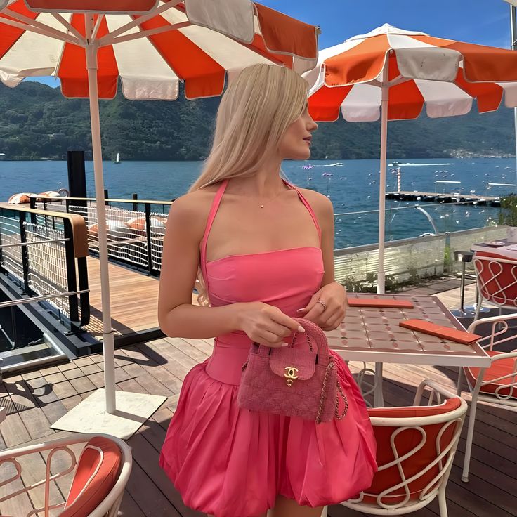 Halter Neck Sleeveless Tutu Pink Short Birthday Party Dress Prom Dress TP2373