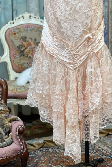 Sweetheart Pink Strapless Satin Bow Lace Long Prom Dress Evening Gown TP2380