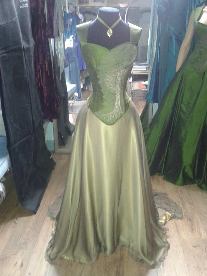 Vintage Strap Green Satin A-Line Prom Dress Evening Dress TP2385