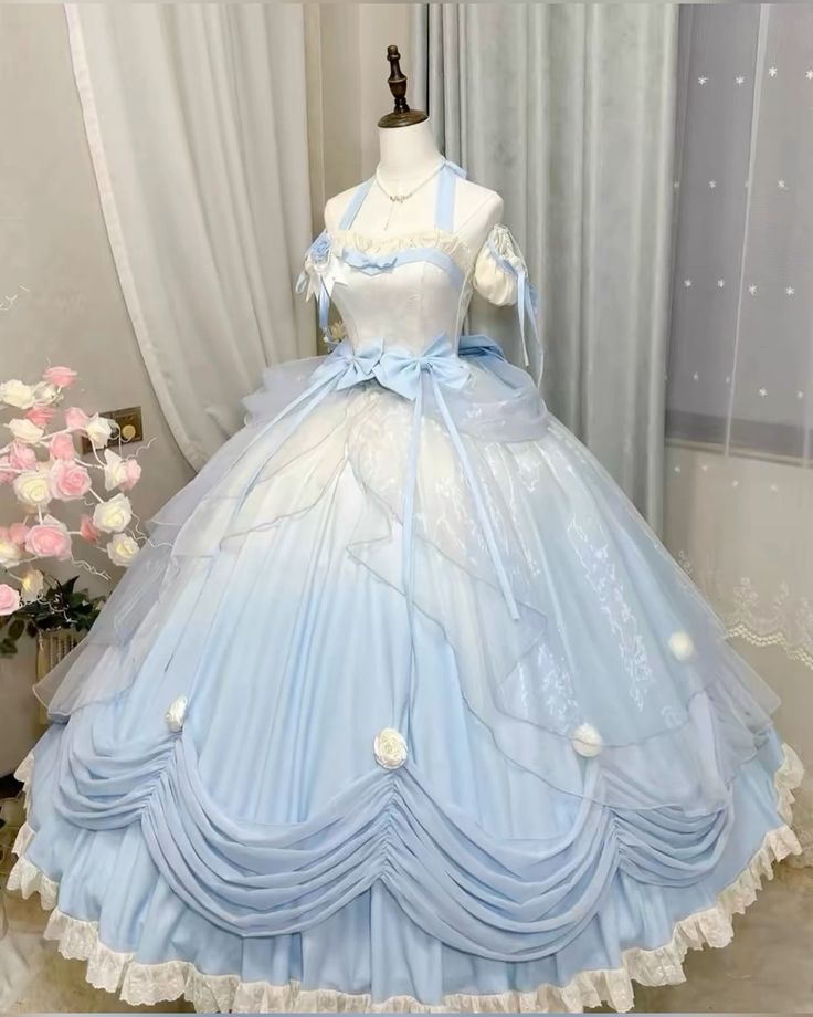 Cute Sweetheart Princess Sweet 16 Quinceanera Halter-neck A-Line Bow Birthday Party Dress Prom Dress Ball Gown TP2386