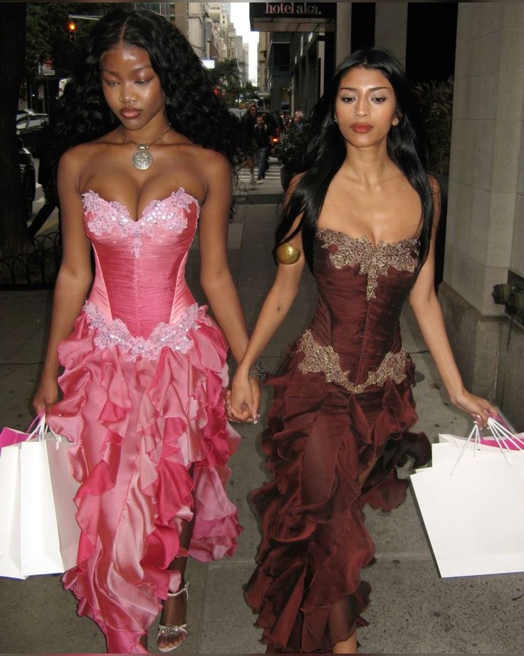 Vintage Sweetheart Neck Strapless Chiffon Ruffle Prom Dress TP2393