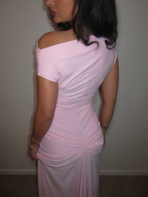 Elegant Pink Sleeveless Bodycon Mermaid Simple Long Prom Dress Evening Dress TP2442