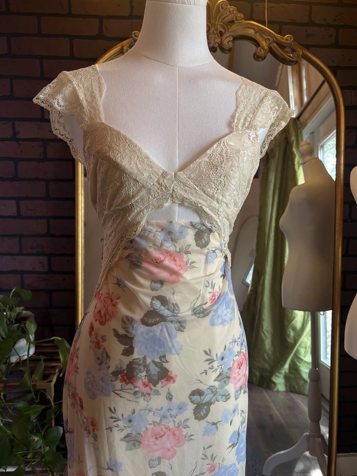 Vintage Floral Ivory Lace Backless Mermaid Prom Dress Evening Dress TP2487