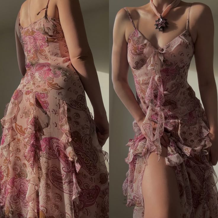 Vintage Strapless V-Neck Printed Chiffon Sleeveless A-Line Prom Dress Evening Dress TP2498