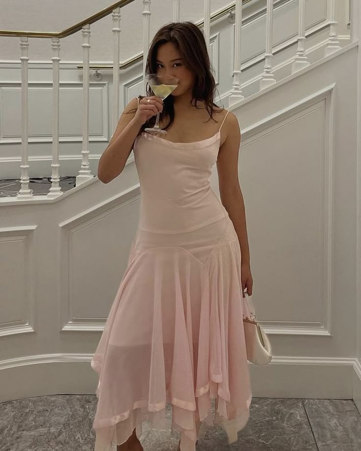 Simple Pink Strapless Sleeveless A-Line Chiffon Length Ankle Party Dress Homecoming Dress TP2552