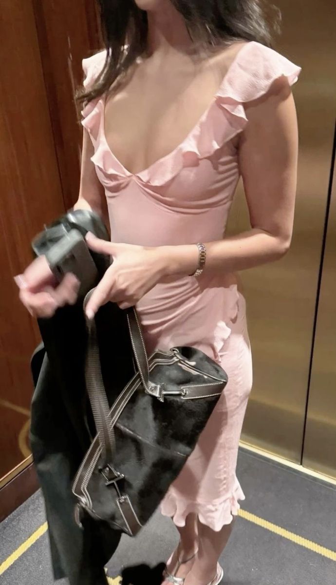 Sweetheart Pink Strapless Sleeveless Low Neck Ruffle Mermaid Prom Dress TP2553