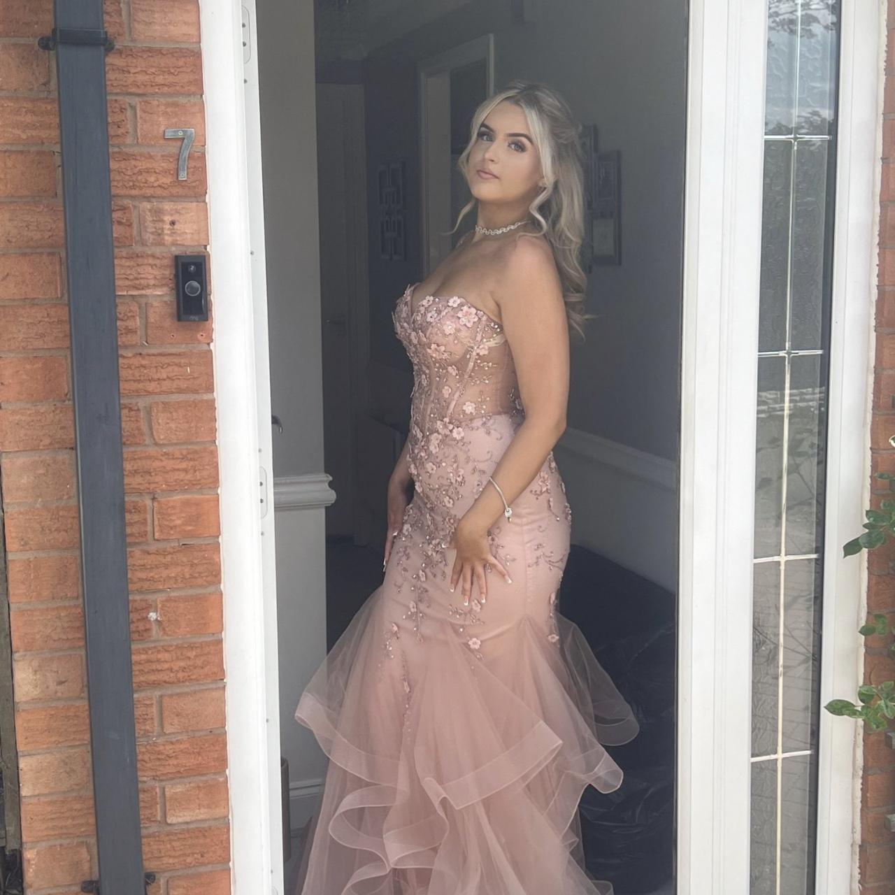 Elegant Pink Strapless Sweetheart Neck Mermaid Tulle Long Prom Dress Evening Dress TP2596