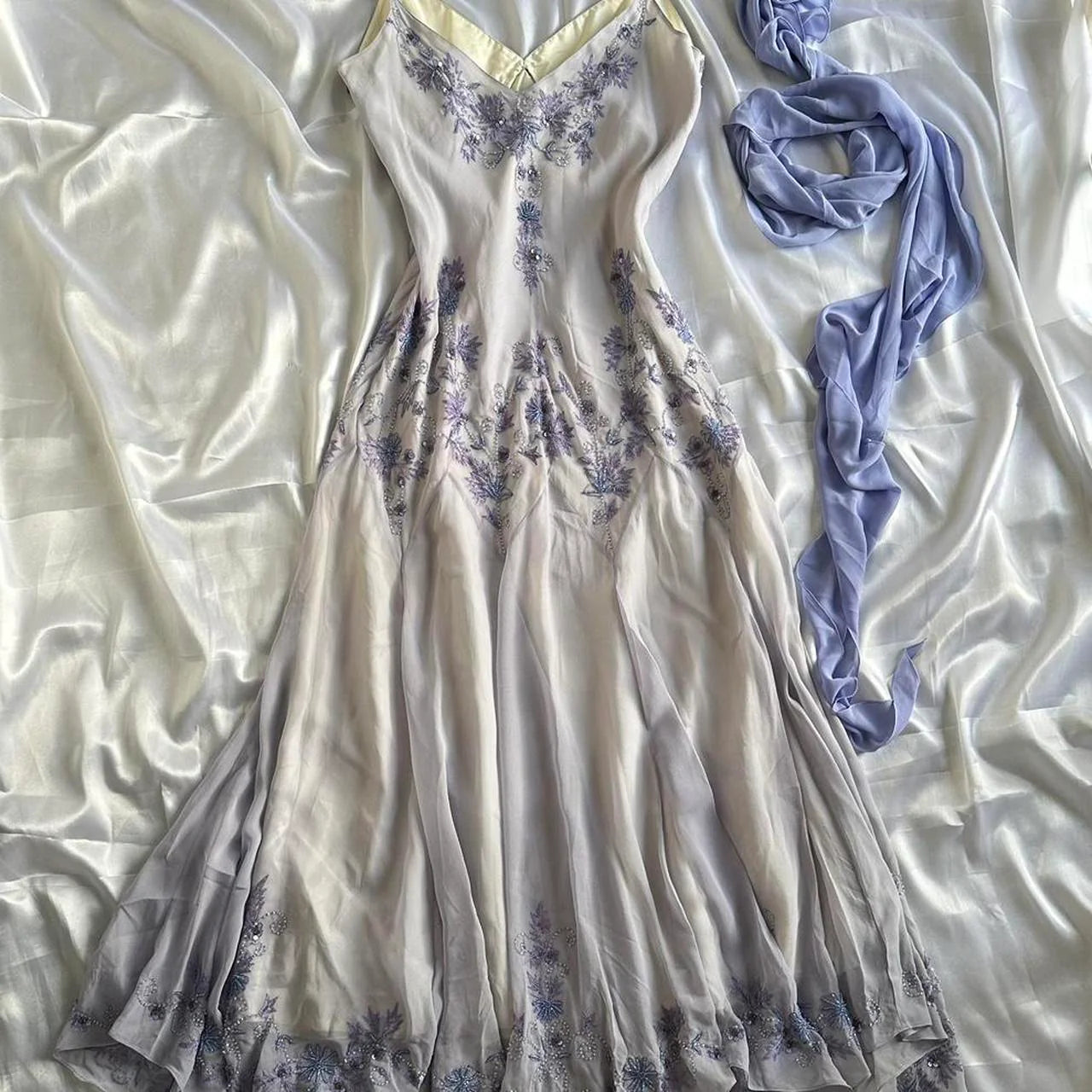 Vintage Strapless Sleeveless Beaded Chiffon Prom Dress Evening Dress TP2605