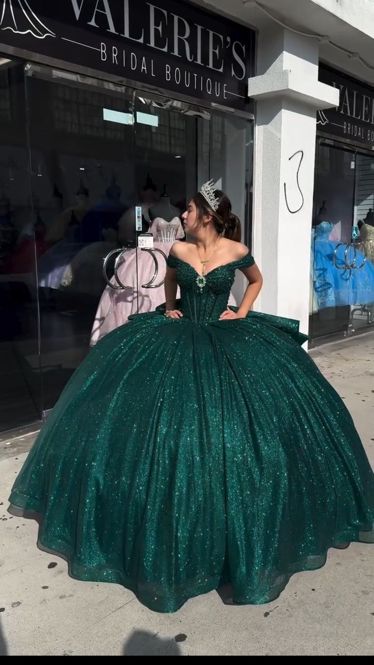 Gorgeous Green A-line Tutu Off-shoulder Strap Train Prom Dress Princess Dress TP2610