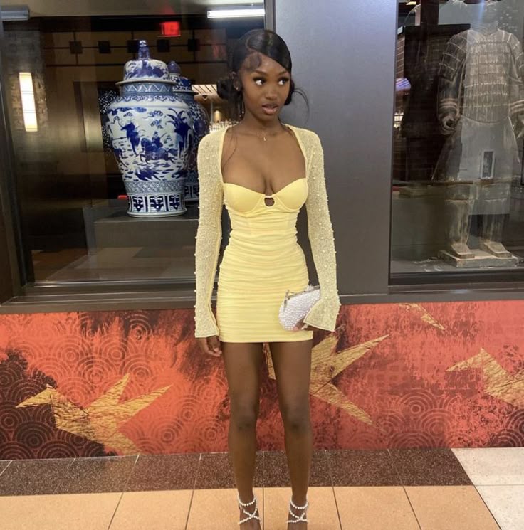 Chic Green Long Sleeve Beaded Bodycon Mini Party Dress Homecoming Dress TP2641