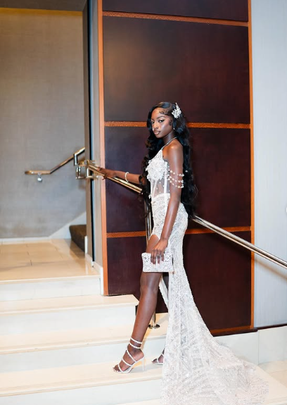 Sexy White Off Shoulder High Slit Sequined Trailing Prom Dress Evening Dress TP2650