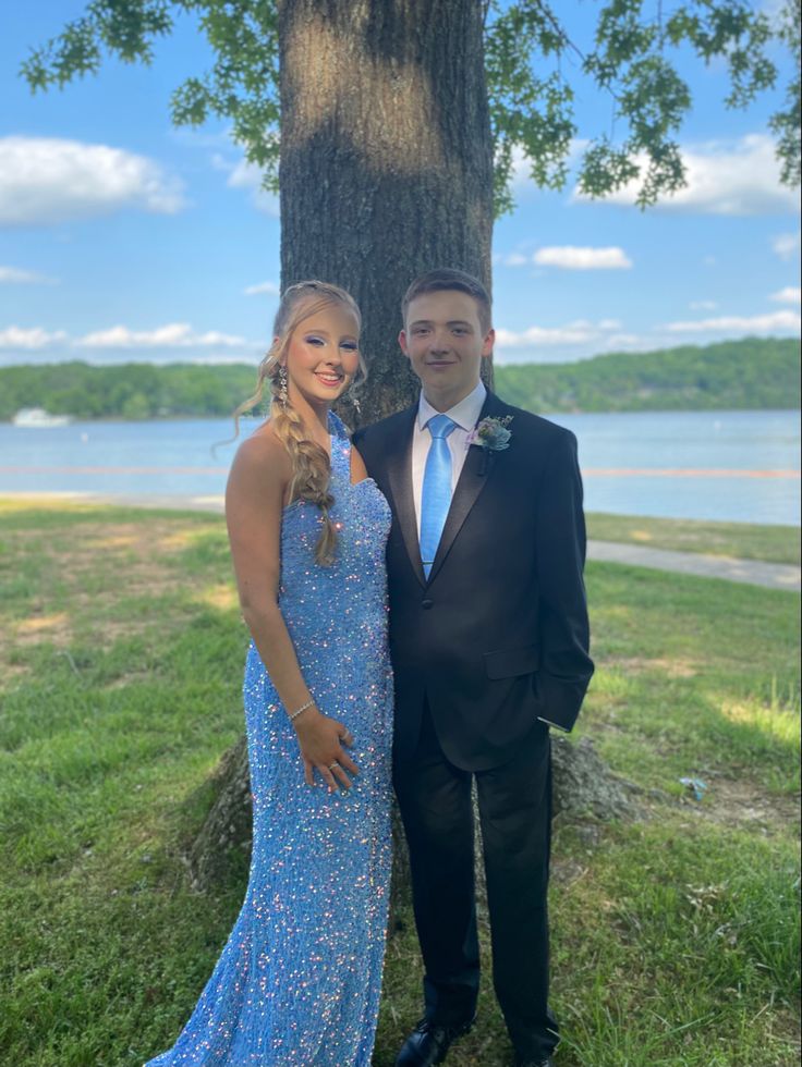 Shiny Blue One Shoulder Sequined Long Prom Dress Evening Dress TP2673