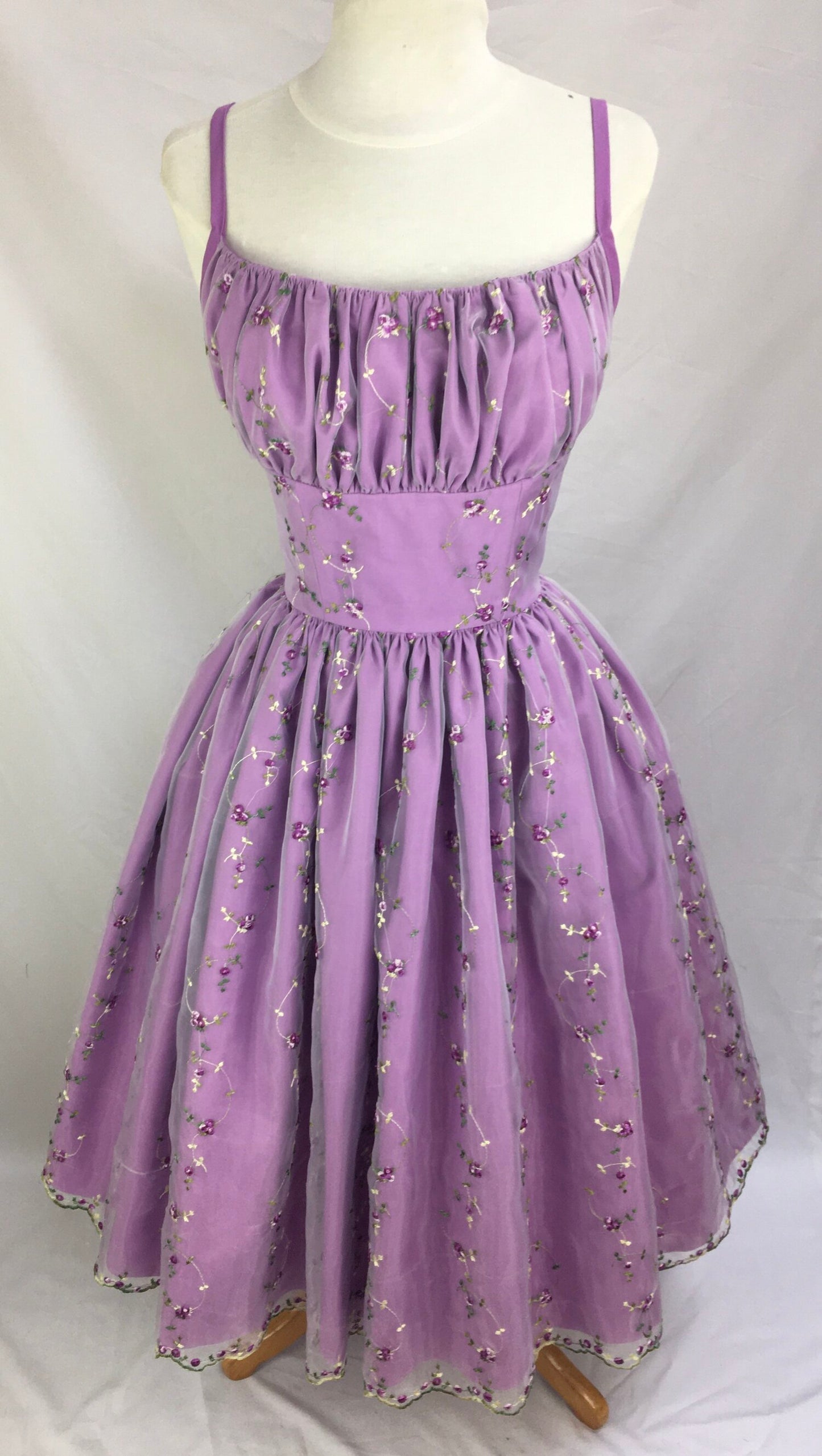 Vintage Purple A-line Strap Embroidered Short Prom Dress Homecoming Dress TP2687