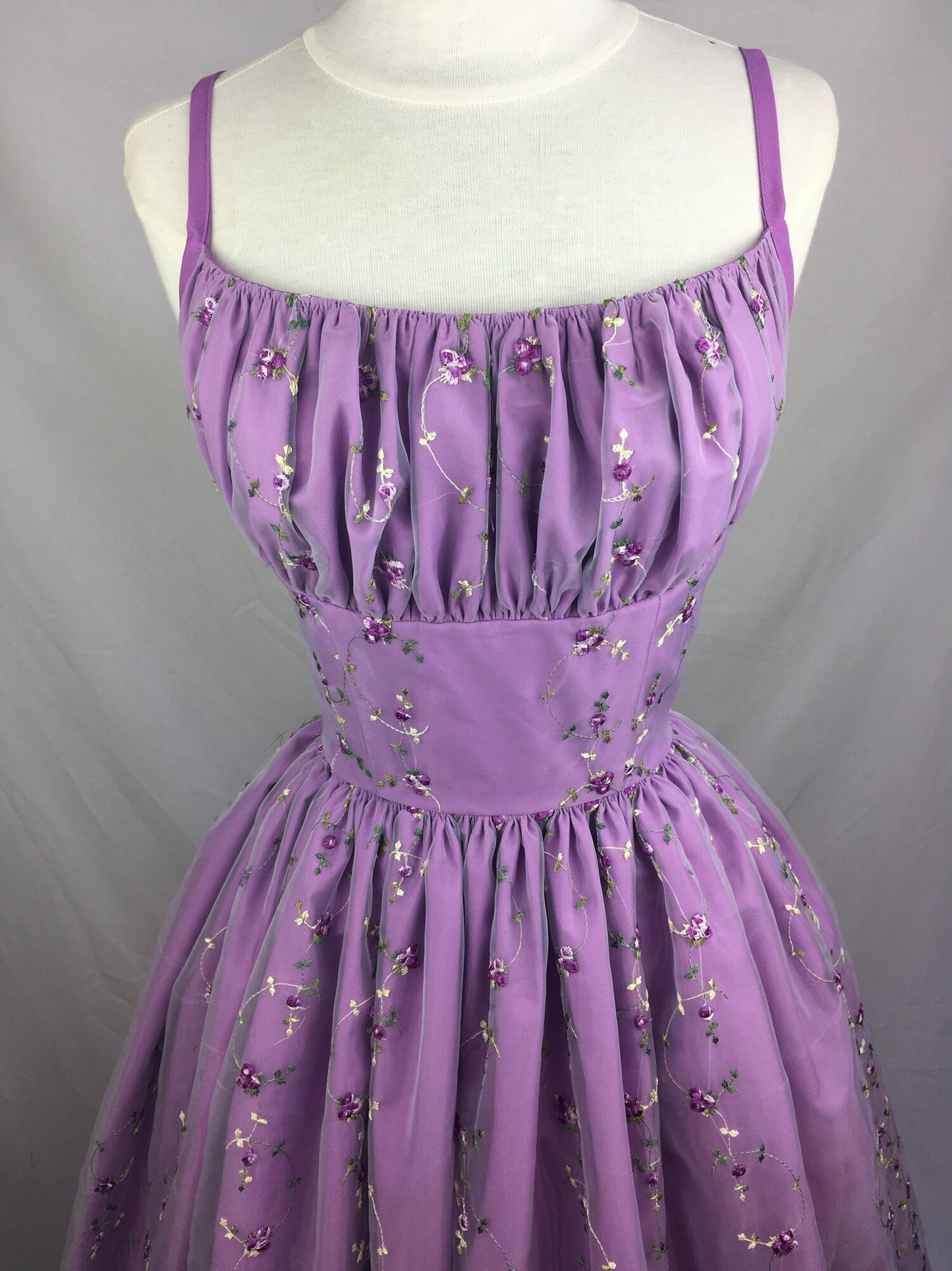 Vintage Purple A-line Strap Embroidered Short Prom Dress Homecoming Dress TP2687