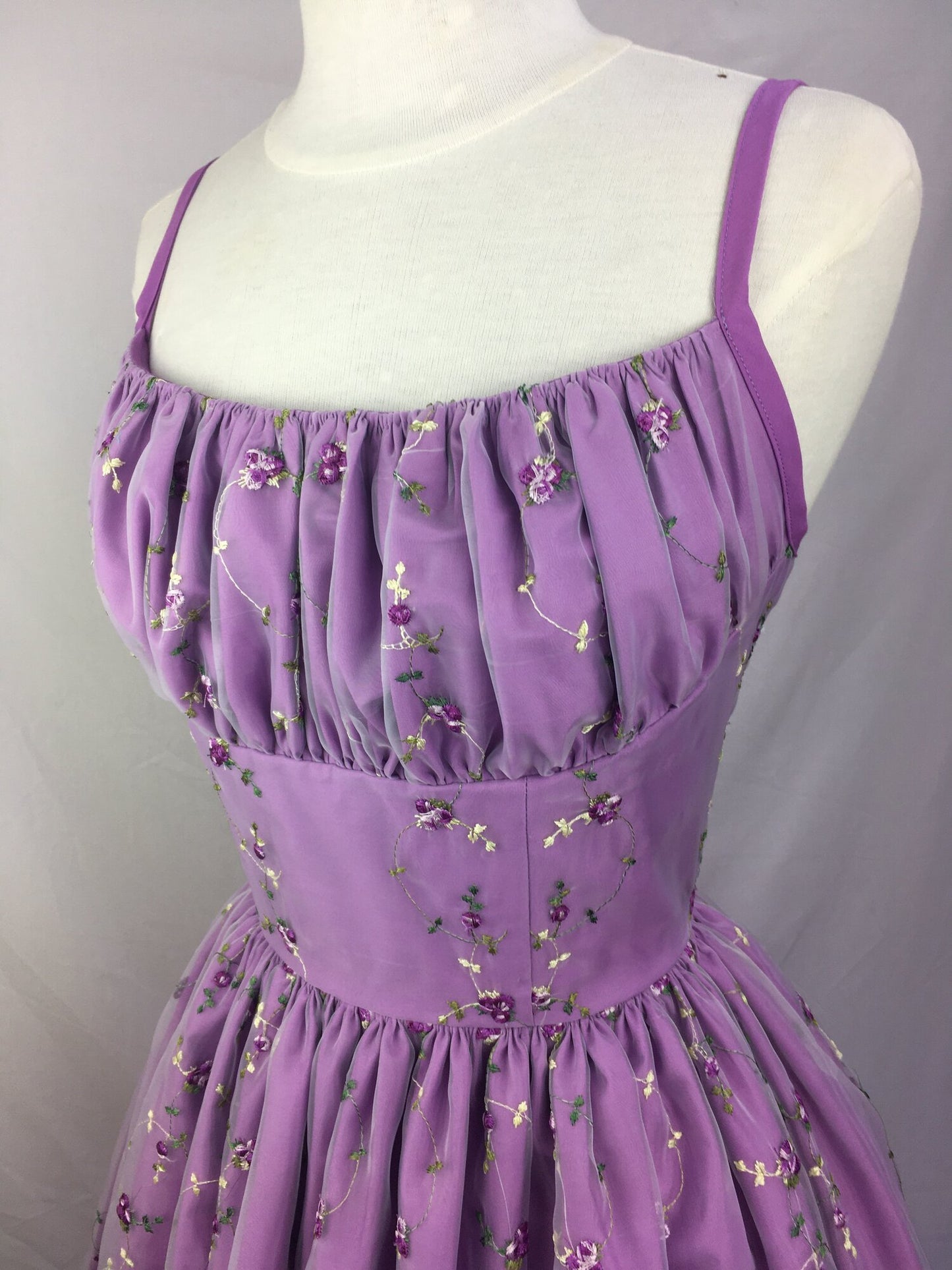 Vintage Purple A-line Strap Embroidered Short Prom Dress Homecoming Dress TP2687