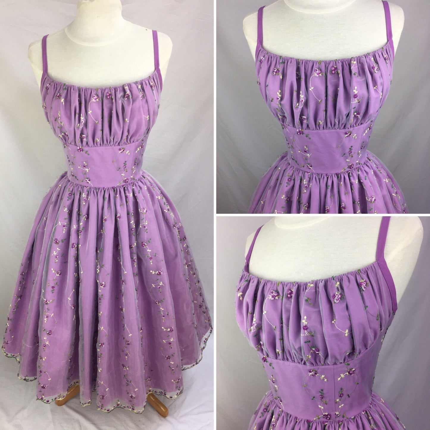 Vintage Purple A-line Strap Embroidered Short Prom Dress Homecoming Dress TP2687
