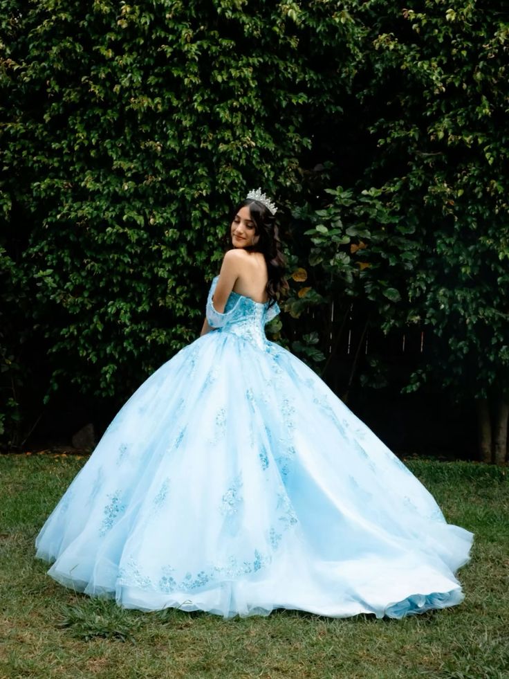 Beautiful Princess Dress Blue Off-the-shoulder Prom Dress A-line Floor-length Evening Dress TP2745