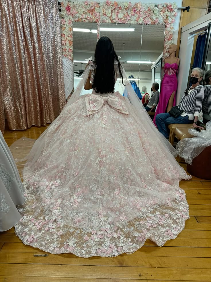 Sweet light pink princess dress sweetheart neckline bow tail A-line prom dress evening dress TP2767