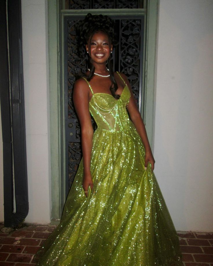 Shiny Green Strapless A-Line Long Prom Dress Evening Dress TP2784