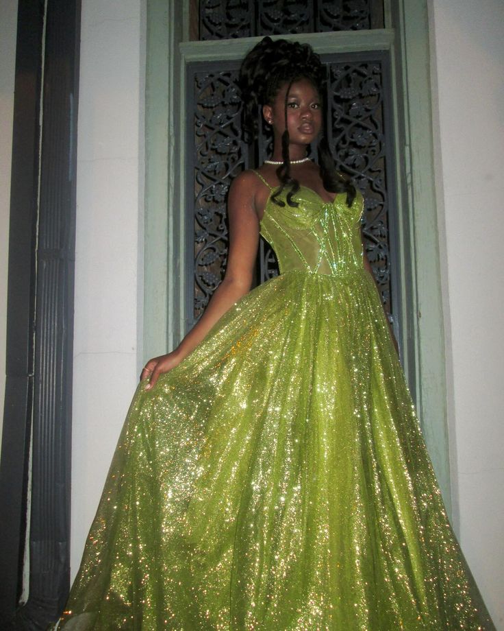 Shiny Green Strapless A-Line Long Prom Dress Evening Dress TP2784