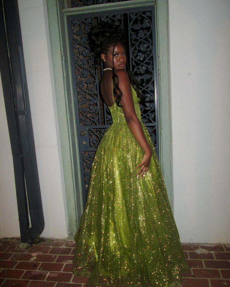 Shiny Green Strapless A-Line Long Prom Dress Evening Dress TP2784