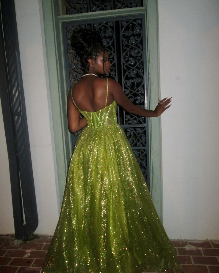 Shiny Green Strapless A-Line Long Prom Dress Evening Dress TP2784