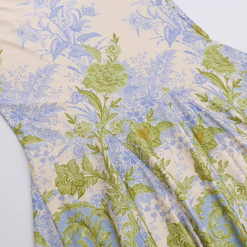 Elegant Floral Spaghetti Strap Mermaid Long Summer Dress Prom Dress Evening Dress TP4351