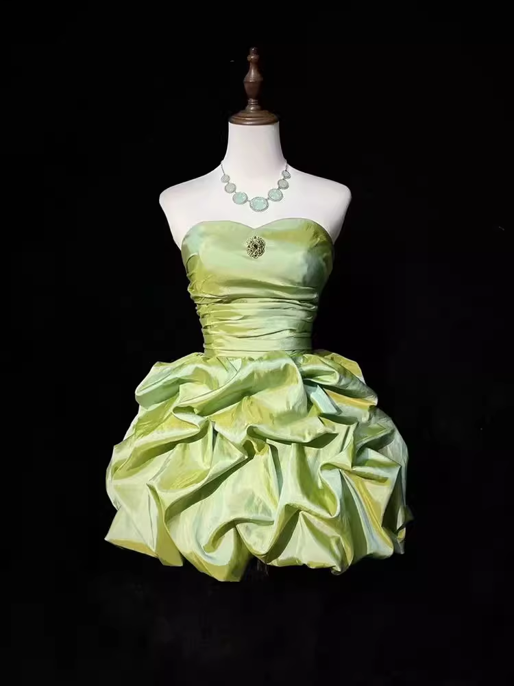 Vintage Sweetheart A-Line Homecoming Dress Ruffle Strapless Party Dress Short Cocktail Dress TP4609