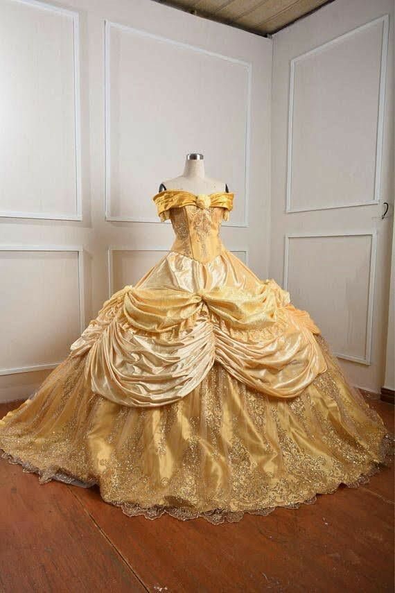 Elegant Gold Sequins Embroidery Off-Shoulder Quinceanera Ball Gown TP5253