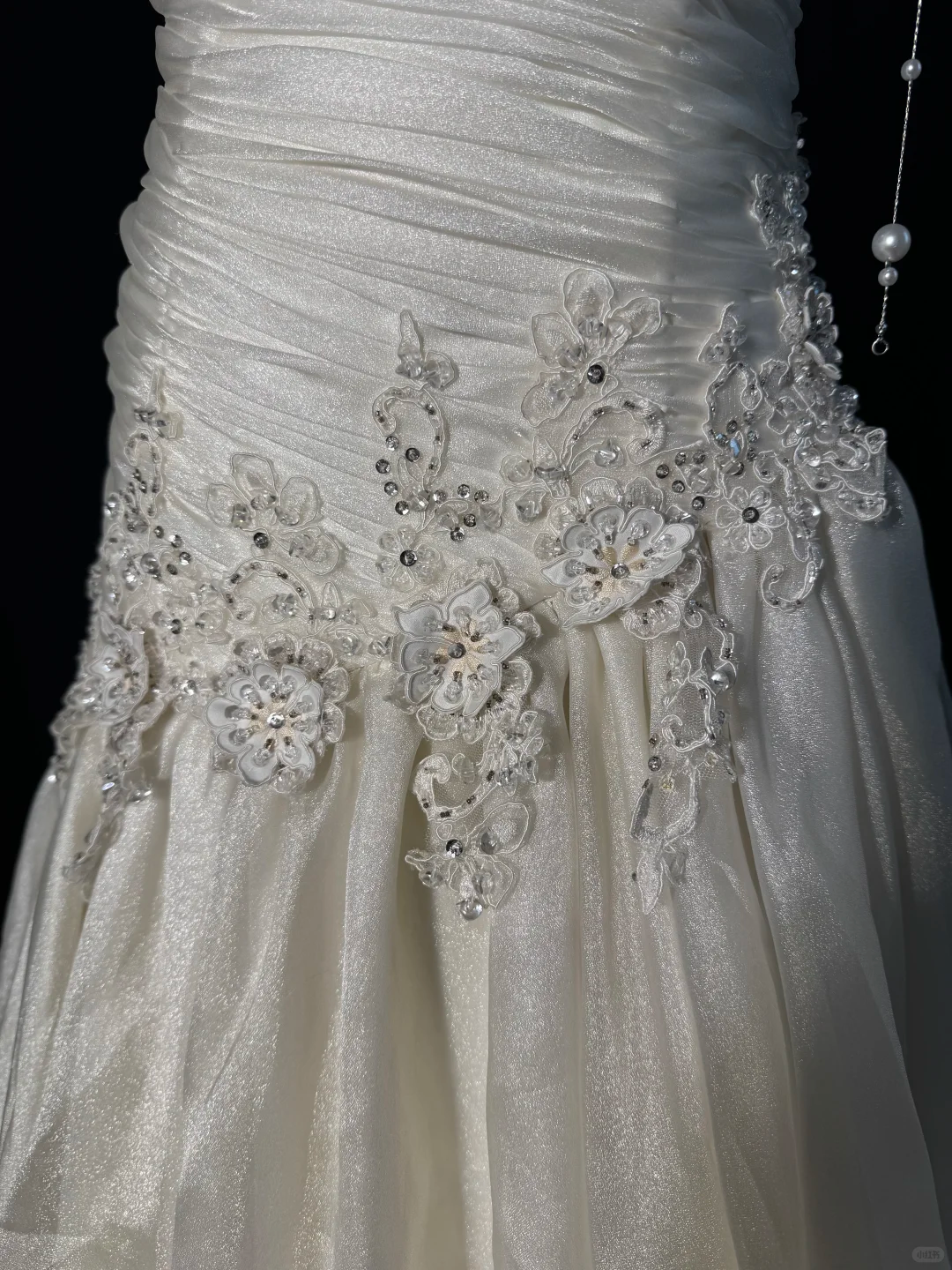 Elegant Ivory Applique Beaded Evening Gown A-Line Strapless Party Dress Floor Length Formal Dress TP4896