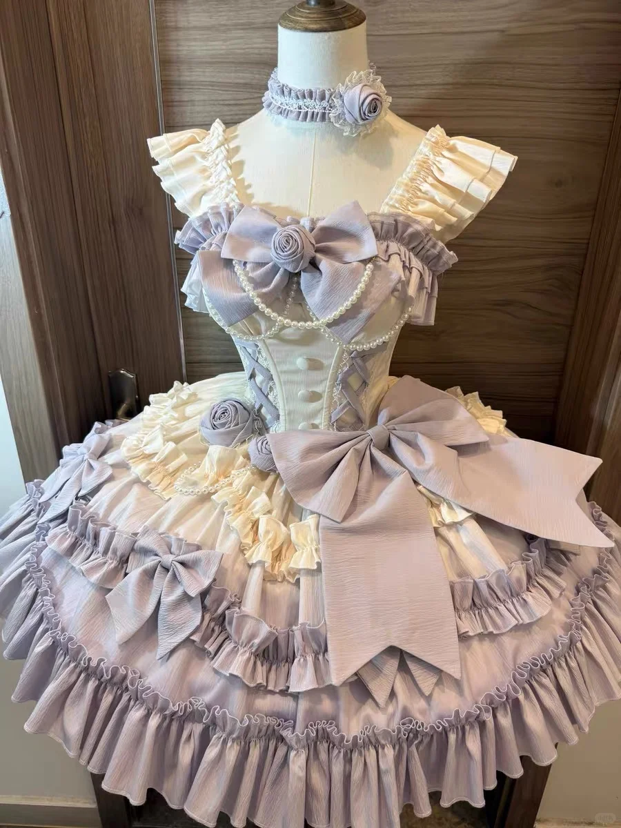 Cute Bow Decoration A-Line Tiered Design Party Dress Homecoming Dress TP4248