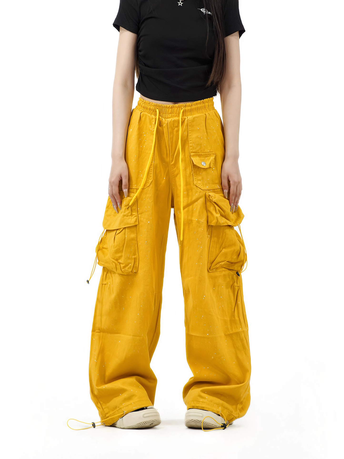 New Fashion Loose-fitting Sequin Design Street-style Long Casual Pants TP3223